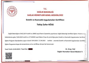 estetik sertifikasi zk